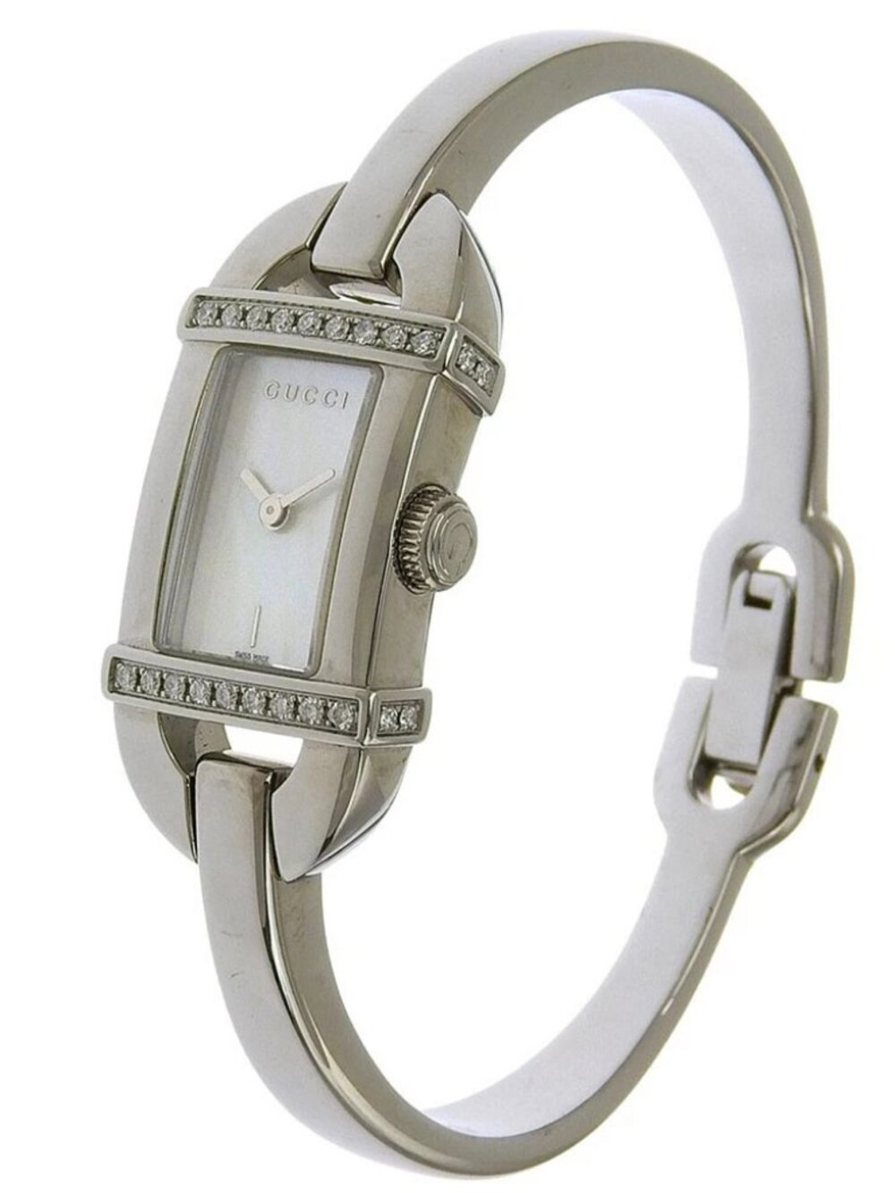 GUCCI Watches 6800L White shellDial Stainless Steel/diamond Quartz Analog ...